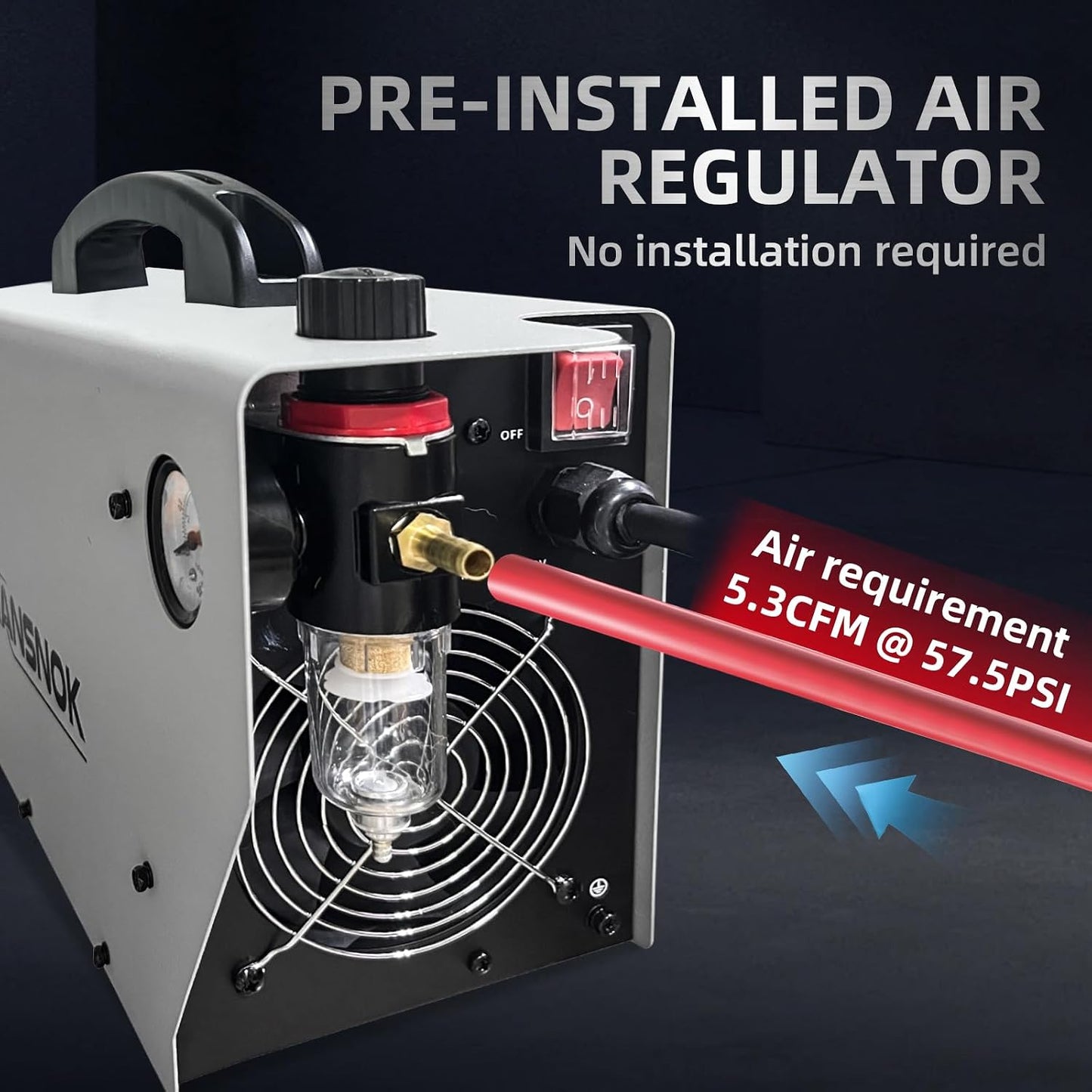 Plasma Cutter,50Amps Cutter Machine with 110/220V Dual Voltage IGBT Inverter,Large Digital Display,Air Sensor,1/2 Inch Clean Cut 5/8 Inch Max Cut Post Flow and 2T/4T,Portable Metal Cutting