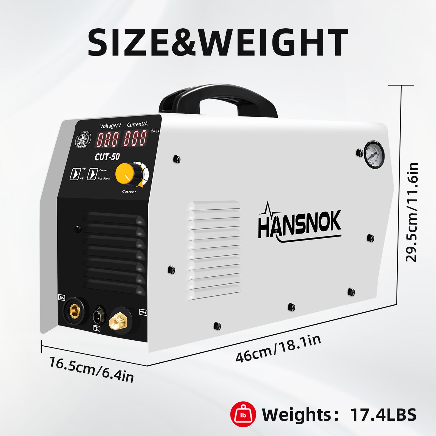 50Amps Plasma Cutter with 110/220V Plasma Cutter Machine and 2T/4T