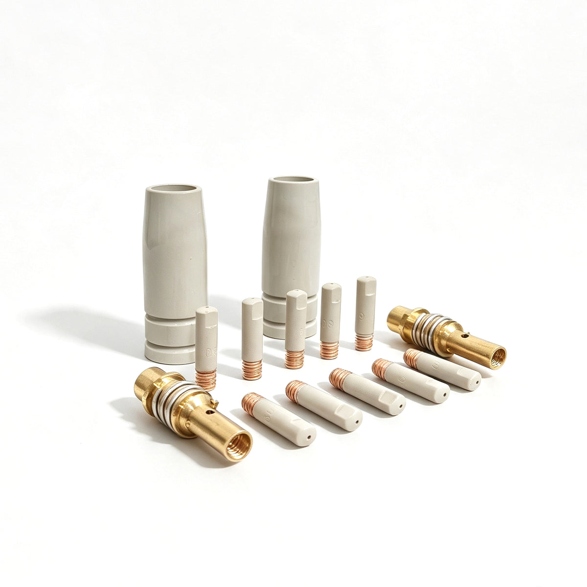 14 Pcs Mig Welding Nozzle Tips .035" with Non-Stick Coating, Ceramic Welding Nozzle Replacement Kit for MB15 15AK Gun