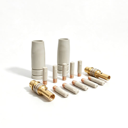 14 Pcs Mig Welding Nozzle Tips .030" with Non-Stick Coating, Ceramic Welding Nozzle Replacement Kit for MB15 15AK Gun