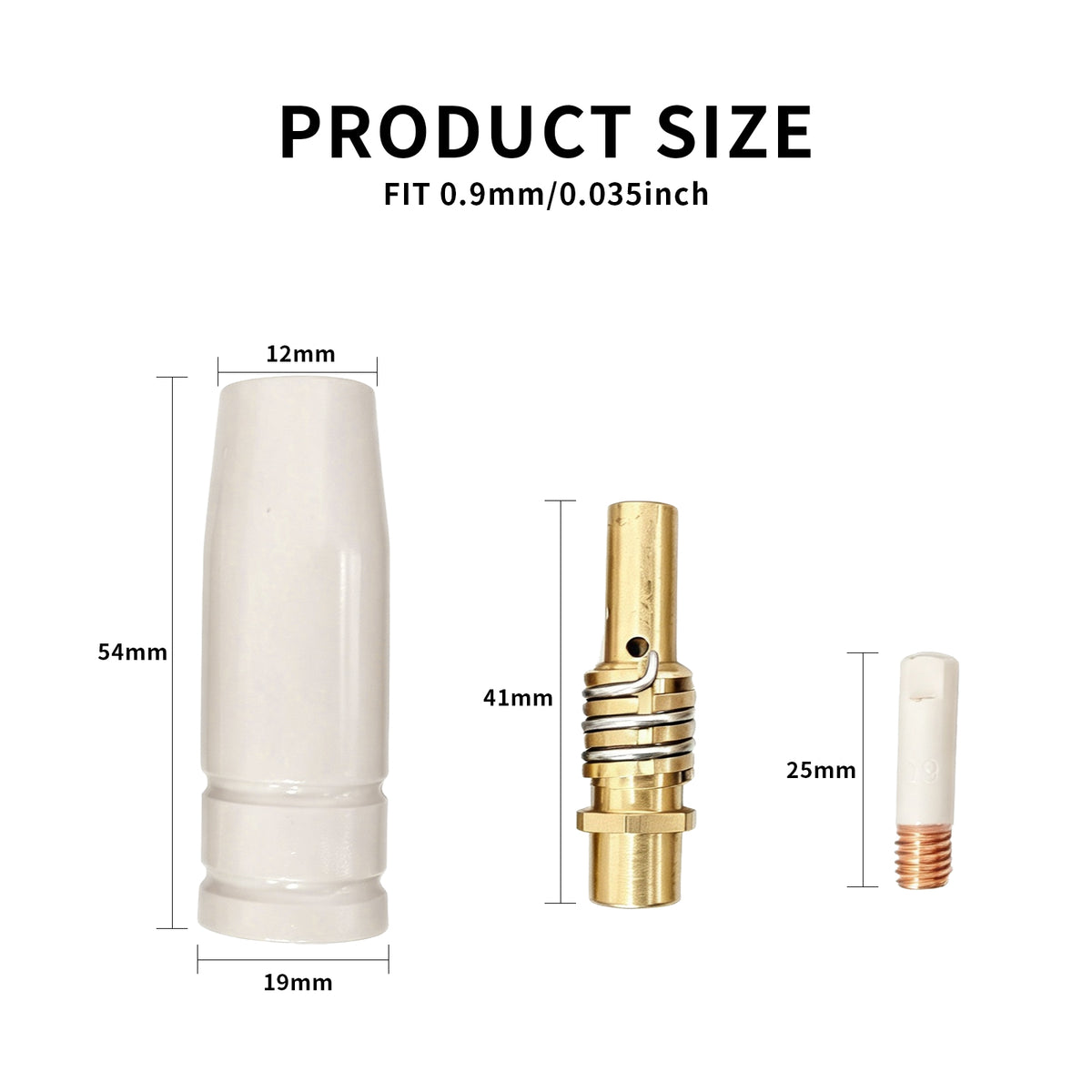 14 Pcs Mig Welding Nozzle Tips .030" with Non-Stick Coating, Ceramic Welding Nozzle Replacement Kit for MB15 15AK Gun