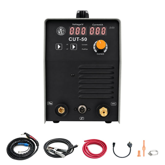 Plasma Cutter,50Amps Cutter Machine with 110/220V Dual Voltage IGBT Inverter,Large Digital Display,Air Sensor,1/2 Inch Clean Cut 5/8 Inch Max Cut Post Flow and 2T/4T,Portable Metal Cutting
